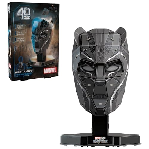 Image of 4D Build - Marvel Black Panther Bust - Detailed 3D Model Kit Made Cardboard, 82 Pieces, for Fans of the Superhero Series from 12 Years