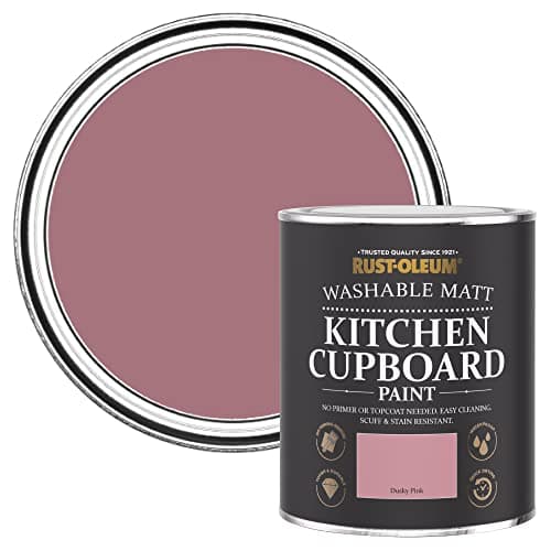 Image of Rust-Oleum Pink Kitchen Cupboard Paint in Matt Finish - Dusky Pink 750ml