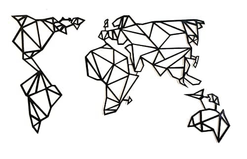 Image of Pet-Jos World Map Wall Decoration Wooden Butterfly Wall Decoration World Map Decoration Wall Art Geometric Ornaments Minimalist Wall Art Hanging Decoration World Map Decoration Wall Decoration