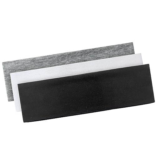 Image of Blooms 3 PCS of 6 cm Cotton Headbands for Women's Hair - Stretchy Head Band for Makeup Yoga Exercise Running - Sports Hair Band - Breathable Soft Unisex - (Black, White, Grey)
