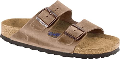 Image of Birkenstock Men's Arizona Oiled Leather Wide Mules, tobacco brown, 5 UK