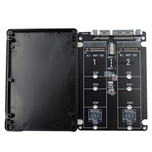 Image of POFET M2 SATA Adapter, Dual NGFF to SATA 3.0 M.2 NGFF SDD to 2.5 Inch SATA III Converter Adapter