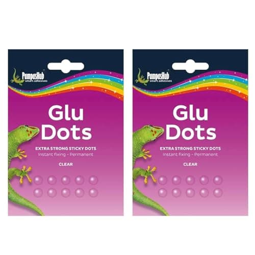 Image of Glu Dots - 2 Pack, Extra Strong Clear Sticky Glue Dots, 64x2 Count, Double Sided, For Instant Fixing & Permanent Crafts, No Mess