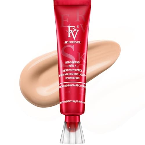Image of FV Liquid Foundation Makeup, Lightweight Hydrating Foundation with Medium Coverage Longwear Up to 10 Hours Hydration and Waterproof Foundation for Dry Skin, 30ml (CLASSIC IVORY)