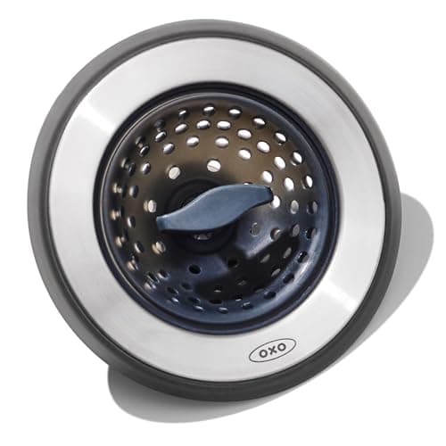 Image of OXO Good Grips 2-in-1 Sink Strainer Stopper,Black,Sink Strainer with Stopper