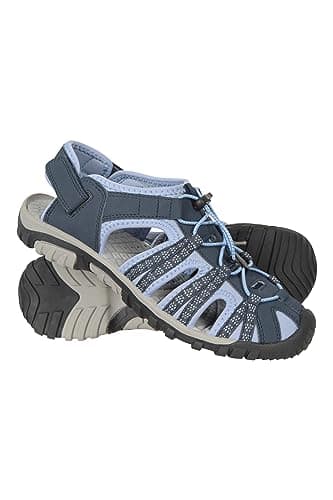Image of Mountain Warehouse Trek Womens Shandal - Neoprene Lining Shoes Sandals, Durable Outsole, Ladies Beach Footwear, Adjustable - Spring Summer Walking & Outdoors Pale Blue Adult Shoe Size 6