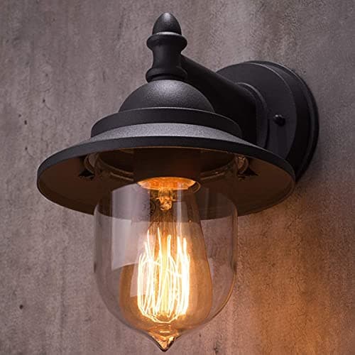 Image of CGC Lighting Coach Lantern Outdoor Outside Wall Light Garden Porch Patio Garden Traditional Conservatory Door Shed Vintage Retro (Black)