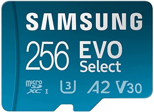 Image of SAMSUNG EVO Select Micro SD-Memory-Card + Adapter, 256GB microSDXC 130MB/s Full HD & 4K UHD, UHS-I, U3, A2, V30, Expanded Storage for Android Smartphones, Tablets, Nintendo-Switch (MB-ME256KA/AM)
