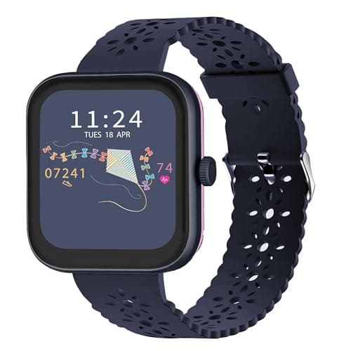Image of Blueshaweu Compatible for RADLEY Series Smart Watch 20mm 22mm Silicone Lace Slim Thin Hollow-Out Replacement Straps Compatible With RADLEY Series 32/20 / 19/46/Series 10 Smartwatch (Blue, 20mm)