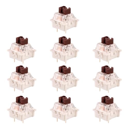 Image of Lotsdonxia 10Pcs Blue Mechanical Keyboard Switches, Transparent 3-Pin Gaming Switches, Tactile Clicky Replacement for Cherry MX Compatible Keyboards