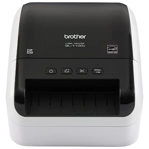 Image of BROTHER QL-1100C Wide Format, Postage and Barcode Professional Thermal Label Printer, Black