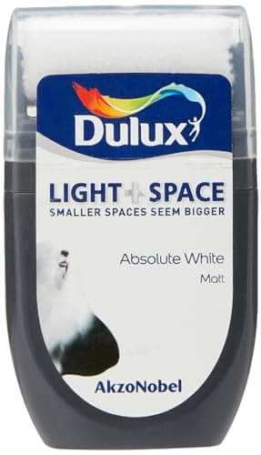 Image of Dulux Light & Space Tester Watercolour Paint, Absolute White, 30 ml
