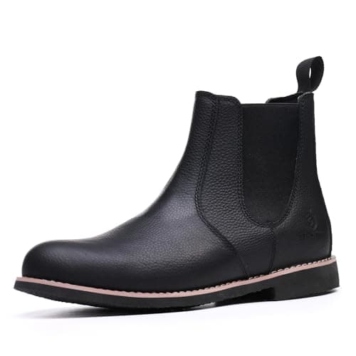 Image of SL-Saint Men's Handmade Classic Chelsea Boots Genuine Cowhide Slip On Fashion Casual (Black Leather Lining, Adult, Men, 11, Numeric, UK Footwear Size System, Wide)