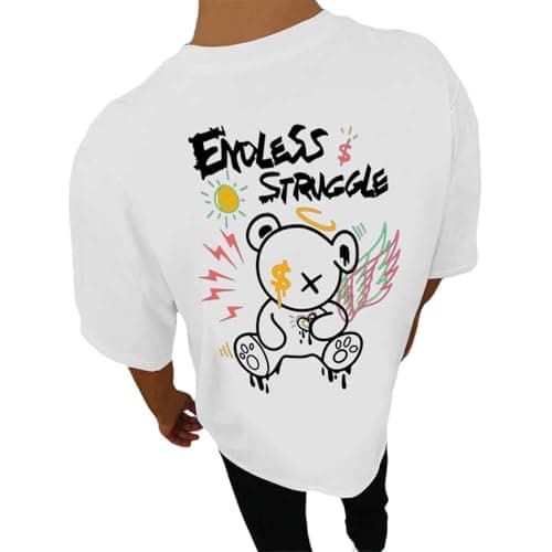 Image of Mens T-Shirts Graphic Fashion Tshirt UK Casual Short Sleeve Tee Tops Hipster Hip Hop T Shirts Cool Shirt 01M#White Small