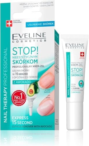 Image of Eveline Cosmetics Nail Therapy Professional Professional Cuticle Remover Cream-Gel with Avocado Oil - Prevents Hangnails, Cracking, and Overgrowth - 12 ml