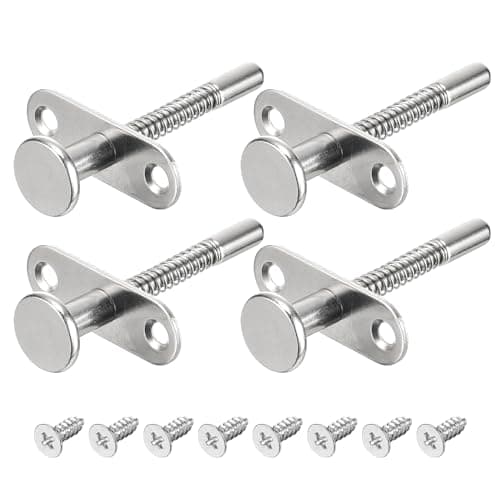 Image of sourcing map Plunger Latches, 6.5x70mm/0.26x2.76inch Steel Spring-Loaded Bolt Plunger Latch for Furniture Bed Door, 4Pcs