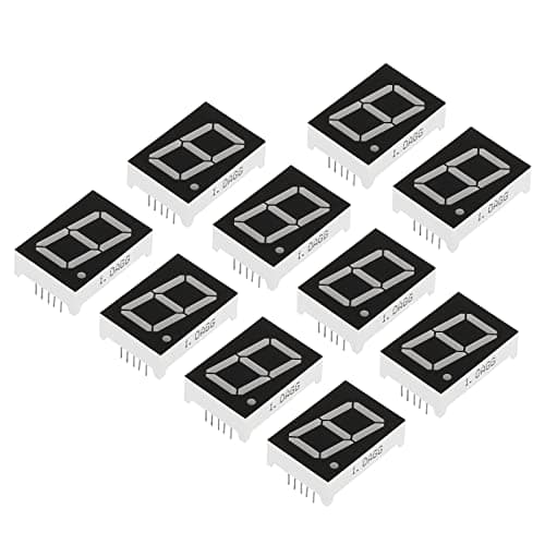 Image of PATIKIL LED Display Digital Tube, 10 Pack Common Cathode 7 Segment 10 Pin 1 Bit 3.3V 1" Digit Height LED Display Module for Electronic Driver Board, Green
