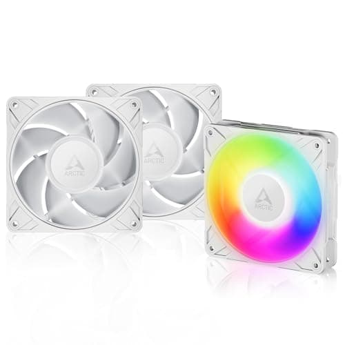 Image of ARCTIC P12 Pro A-RGB - 3 Pack - Powerful Premium Fan, 120 mm PWM Fan with Y-Cable Splitter, 600-3000 rpm, 0 rpm <5% PWM, 5V Digital RGB, Fluid Dynamic Bearing, 4-Pin - white