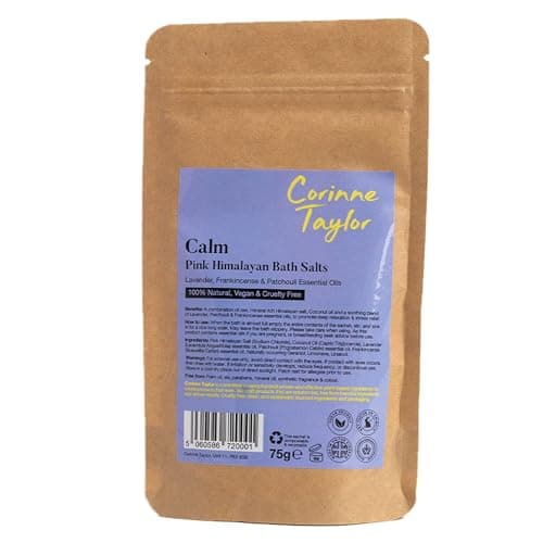 Image of Corinne Taylor | Calm Himalayan Bath Salts | Patchouli, Lavender & Frankincense | for Relaxation & Stress Relief | Organic & Natural | 75g