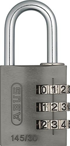 Image of ABUS combination lock 145/30 Titanium - Luggage lock, locker lock and much more. - Aluminium padlock - individually adjustable numerical code - ABUS security level 3