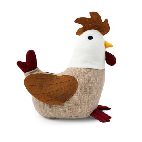 Image of Charlie Cockerel Doorstop | Fabric Rooster Chicken Decorative Door Stop | Farmyard Animal Door Stopper - 22cm