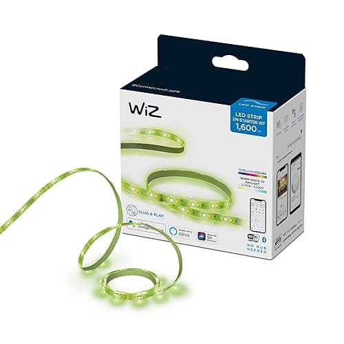 Image of WiZ Colour Smart Connected WiFi 2M Strip Light Starter Kit 1600 Lumen [UK Version]. App Control for Indoor Home Lighting, Livingroom, Bedroom and Decoration.
