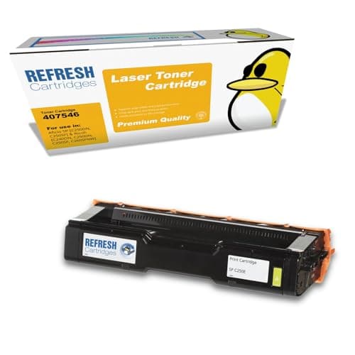 Image of Refresh Cartridges Remanufactured C250E (407546) Yellow Toner Cartridge Replacement for Ricoh Printers