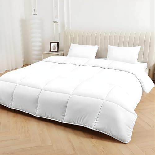 Image of DN COLLECTION Single Duvet 10.5 Tog | Premium Mirofibre Duvet Single | All Year-Round Box Stitched Design Quilts | Breathable, Soft Touch, Anti-allergy & Feels Like Down Quilt (135x200cm)