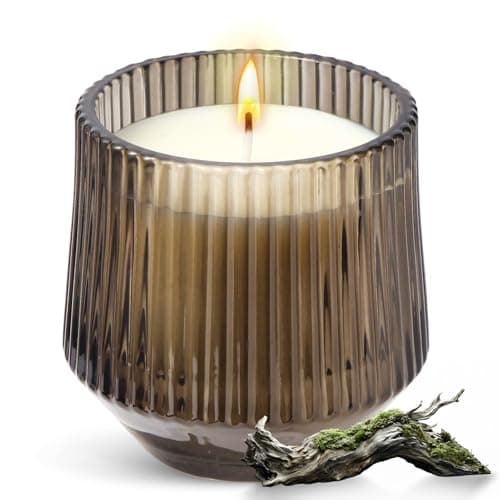 Image of PPIFAS Teakwood & Tobacco Scented Candle, Green Woody Soy Scented Candle,Warm Saffron Candles for Women Men
