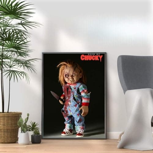 Image of Chucky, Horror Movie Print, Scary Thriller Film Poster, A4 and A3 Size Frame Options Available,Great Home, Pub, Café, Bar Wall Art Print, House gift for horror lovers (A3 Print Only)