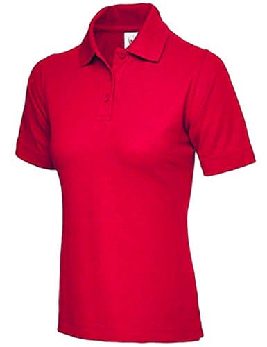 Image of Ladies Premium Polo Shirt Size UK 8 to 26 Plus (UK, Numeric, 16, 18, Regular, Regular, Red)