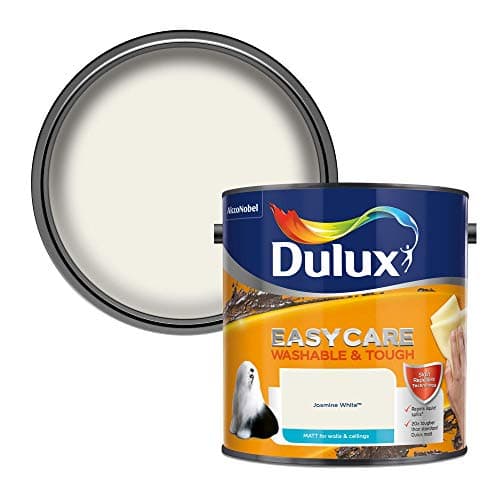 Image of Dulux Easycare Washable and Tough Matt Emulsion Paint For Walls And Ceilings - Jasmine White 2. 5 Litres