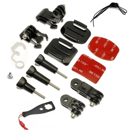 Image of micros2u Action Camera 14 Piece Grab Bag Accessories Mount Kit. Compatible with Gopro Hero 13,12, 11, 10, 9, 8, 7, 6, 5, 4, 3, Mini, Max, Osmo, Apeman + Other Action Cameras