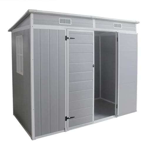 Image of Panana Outdoor Storage Sheds Includes Plastic Floor,Plastic House Tool Shed Box,4ft,5ft,6ft (8x4f Pent roof)