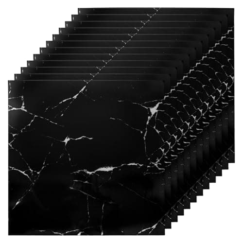 Image of GREENSAPPIRE 40PCS Self-Adhesive Floor Tiles, 30x30cm Peel and Stick Marble Effect Vinyl Flooring – Waterproof Stick-On Tiles for Bathroom, Kitchen, Living Room, and Bedroom (40PCS-Black)