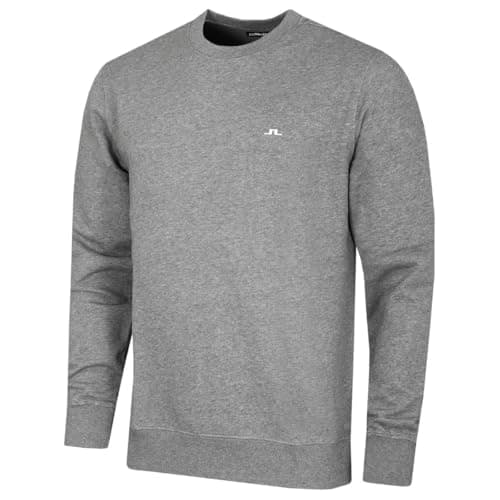 Image of J.Lindeberg Mens M Crew Neck Long Sleeve Sweater - Grey Melange - XL