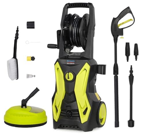 Image of Stream Pressure Washers, 2000W Max 150Bar 450L/H Portable Electric Power Washer Lightweight Pressure Washer Patio Cleaner with Accessories for Patio and Car