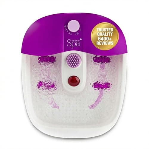Image of Sensio Spa Heated Foot Spa Massager with Bubbles, Red Light & Massage Rollers – Foot Spa Bath with Heat & 9 Piece Pedicure Set for Professional Spa Foot Care at Home