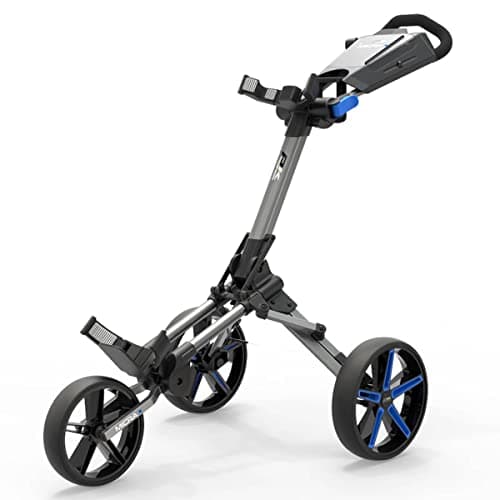 Image of PowaKaddy Unisex 2022 Micra Push Cart Golf Trolley - Gun Metal/Blue - One Size