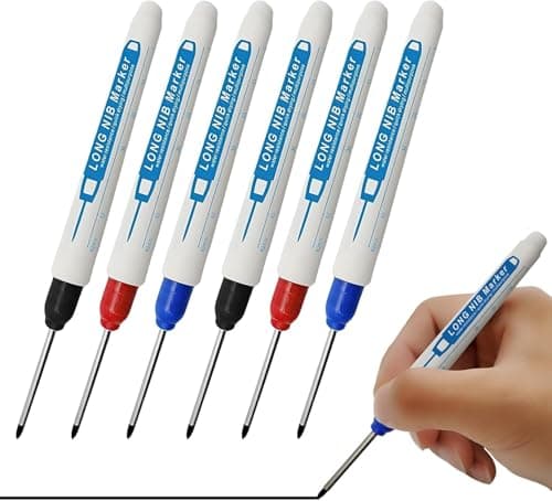 Image of Czdtq 6pcs Marxman Marking Tool,Marksman Marking Tool,Deep Hole Marker,Tracer Pen,Drill Hole Marker,for Permanent Marking of Hard to Reach Areas (Black Blue Red)