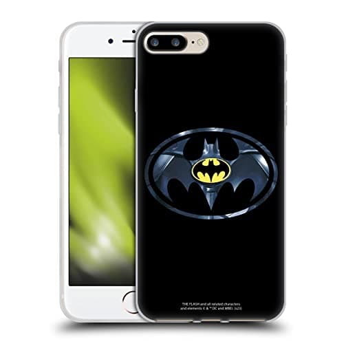 Image of Head Case Designs Officially Licensed The Flash 2023 Black Batman Logo Graphics Gel Case [Military Grade Protection] Compatible with Apple iPhone 7 Plus/iPhone 8 Plus and Compatible with MagSafe