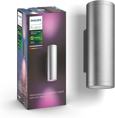 Image of Philips Hue Appear INOX White and Colour Ambiance LED Smart Outdoor Wall Light, Compatible with Alexa, Google Assistant and Apple HomeKit