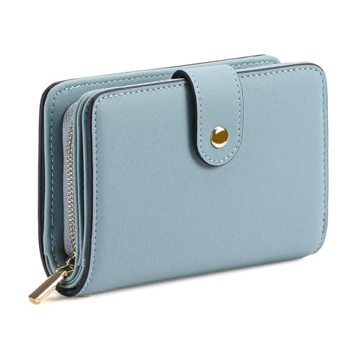 Image of GAEKEAO Ladies Leather Purse RFID Blocking Women's Wallet Bifold Ladies Credit Card Wallet with Zip Around Coins Section Real Leather Purse