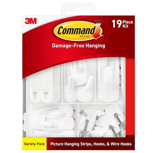 Image of Command Variety Pack, Picture Hanging Strips, No Tools Wire Hooks and Utility Hooks, Damage Free Hanging Variety Pack for Up to 19 Back to School Dorm Organizers, 1 Kit