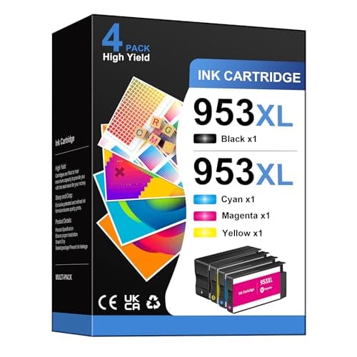 Image of Gureef 953XL Ink Cartridges Multipack for HP 953 953XL Ink Cartridges for HP Officejet Pro 7720 7740 8710 8715 8720 8730 8210 8716 8719 7730 8218 8718 8725 8728 8740 (4-Pack,Black Cyan Magenta Yellow)