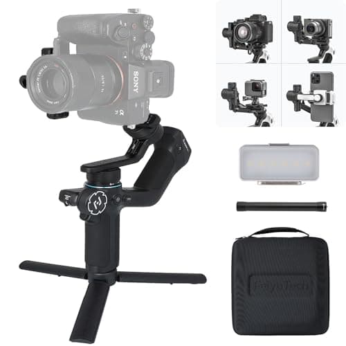 Image of FeiyuTech Official SCORP Mini 2 Kit, Gimbal Stabilizer with 3 axis, All in One Gimbal for Mirrorless Cameras,Smartphone,Action Cameras,Built-in AI Tracker,with Carrying Case,Black