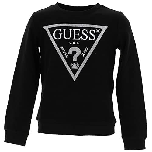Image of GUESS Kids Logo Sweatshirt (7-14), Jet Black, 8