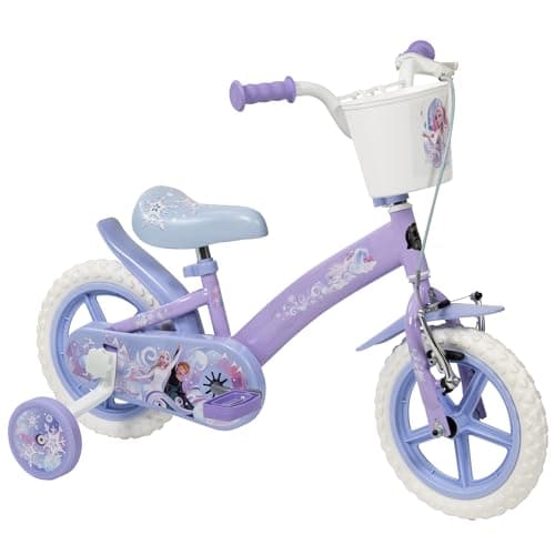 Image of Toimsa Disney Frozen Bicycle, Learn to Ride Bike with Stabilisers, For Ages 3+, with Accessories, Lilac Purple