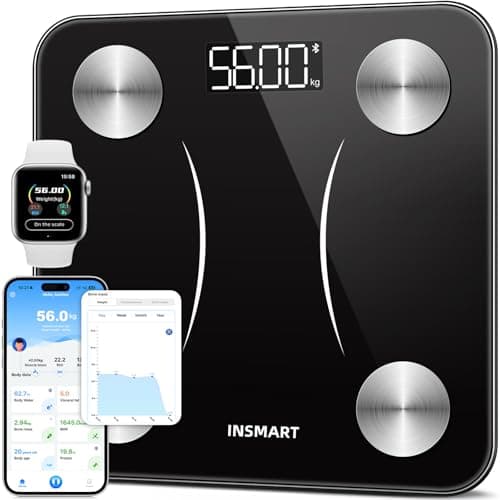 Image of Bluetooth Body Fat Scales, INSMART Smart Digital Bathroom Weight Weighing Scales for Body Composition Analyzer with Smart APP, Body Composition Fitbit Scales for Fitness (ST/LB/KG)