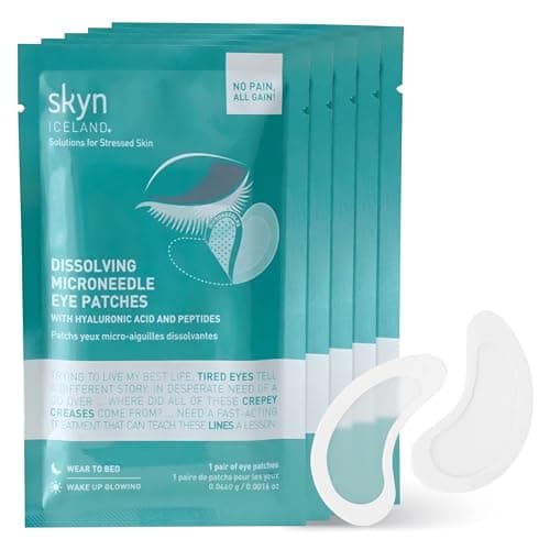 Image of skyn ICELAND Dissolving Microneedle Eye Patches with Hyaluronic Acid & Peptides: to Hydrate, Firm and Smooth Fine Lines (5 Pack)